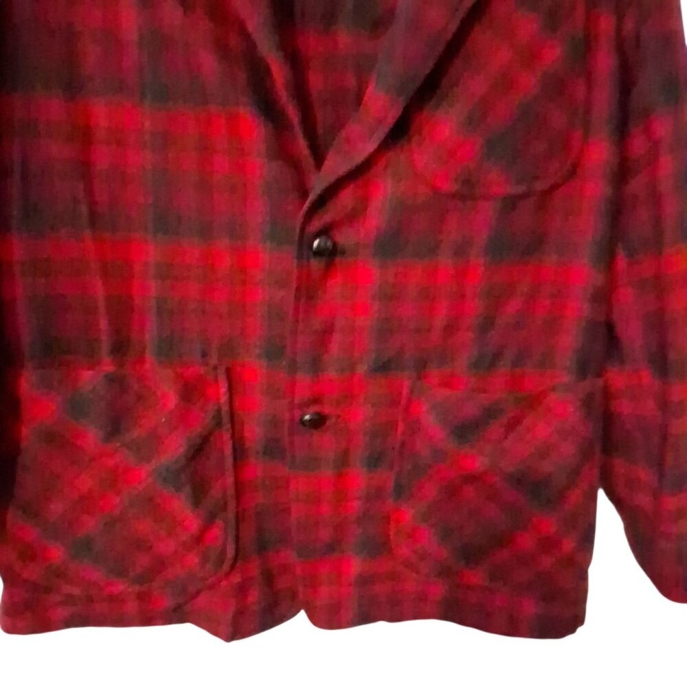 Pendleton topster jacket mens Small wool red plai… - image 6